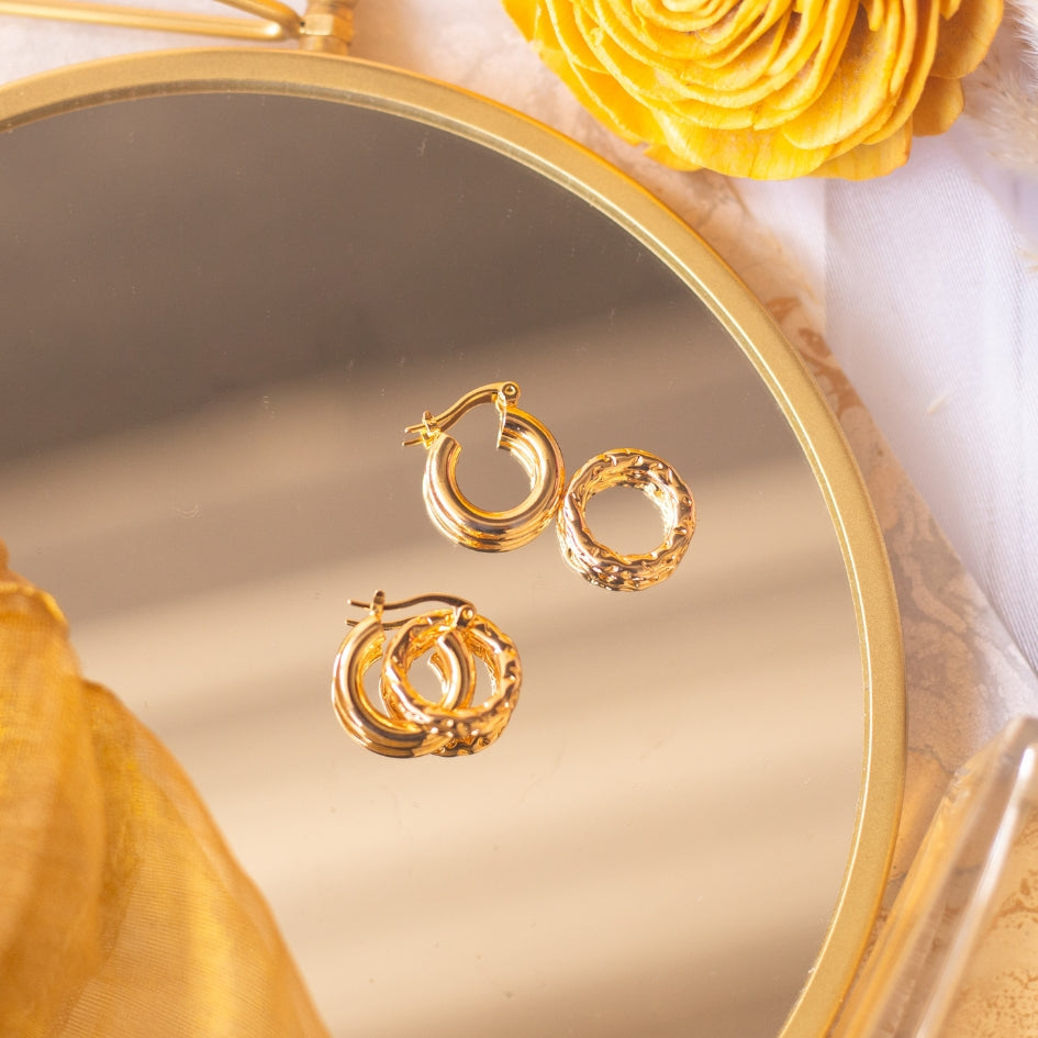 Golden bloom hoops