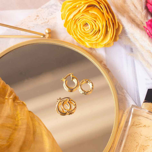 Golden bloom hoops