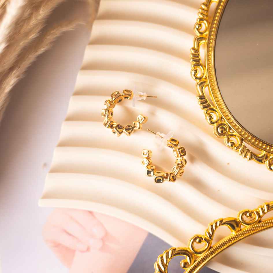 Golden cascade hoops